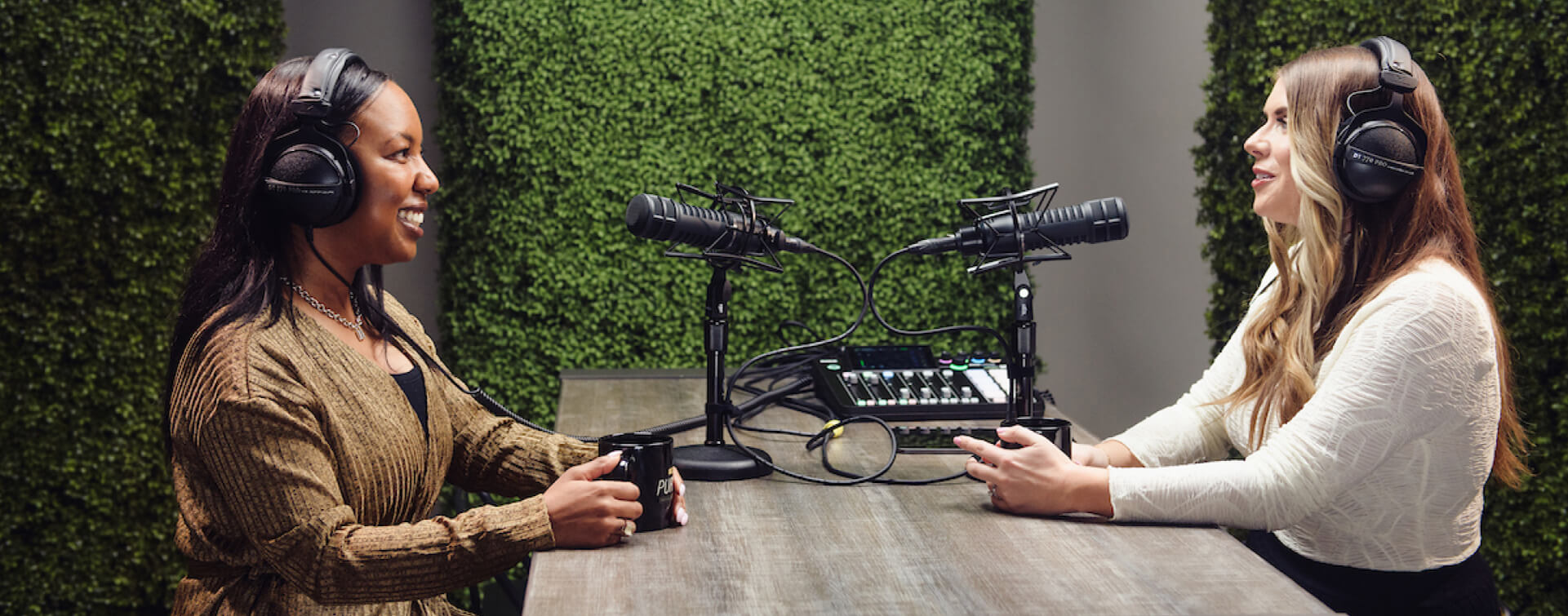 Video podcast stage mockup